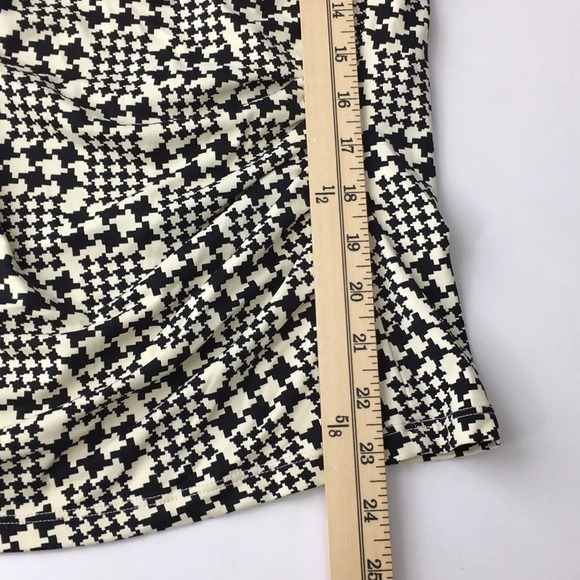 Talbots Black & White Printed Faux Wrap Blouse - Picture 7 of 9